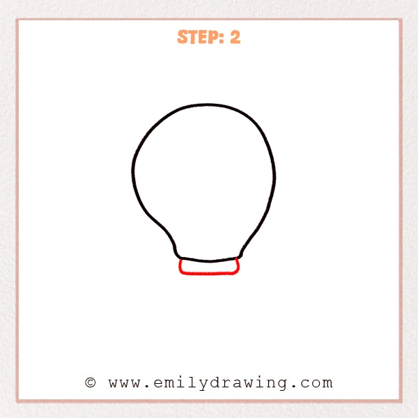 how to draw a light bulb - Step 2